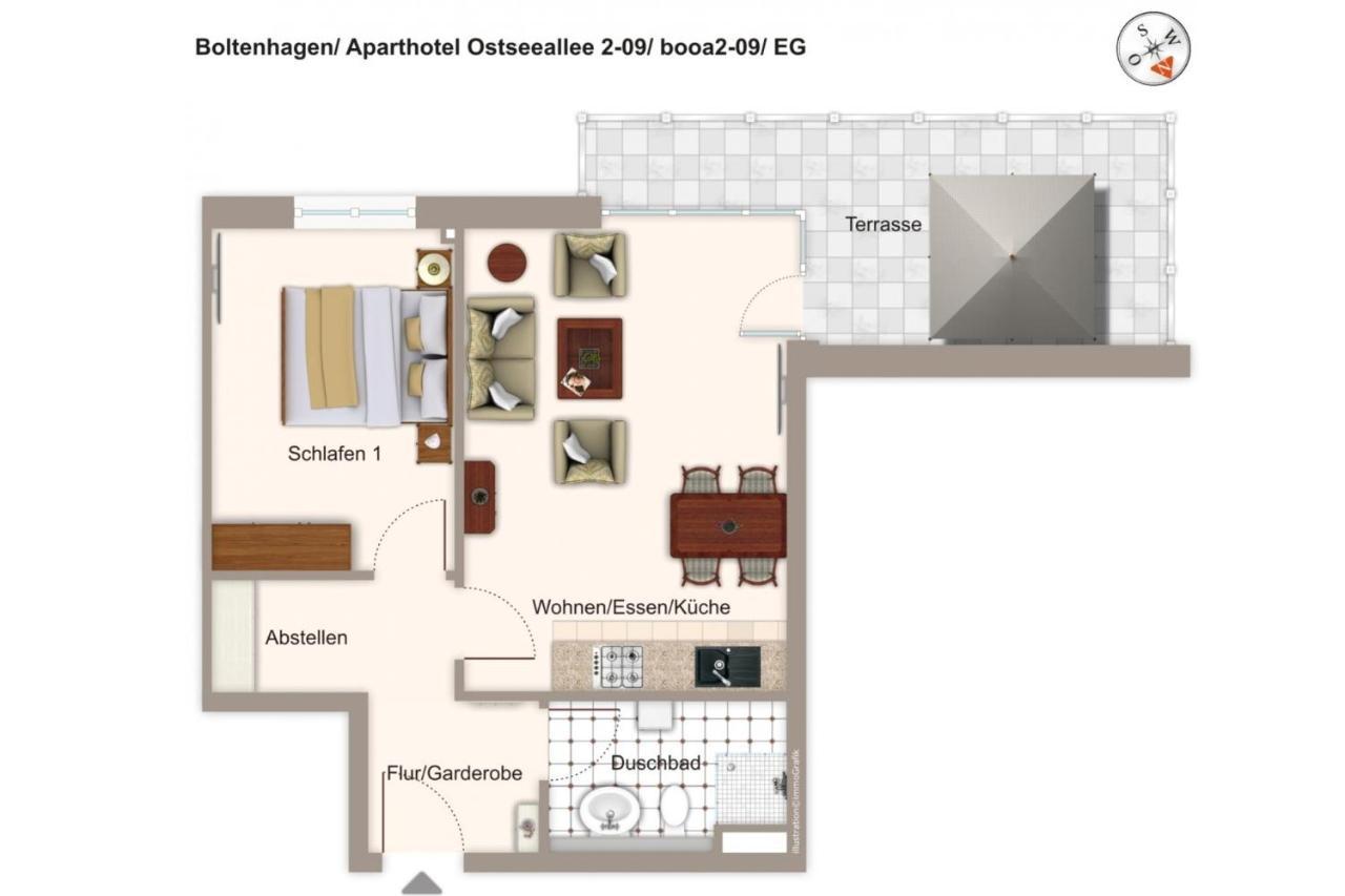 Aparthotel Ostseeallee Aparthotel Ostseeallee 2-09 Boltenhagen  Eksteriør bilde